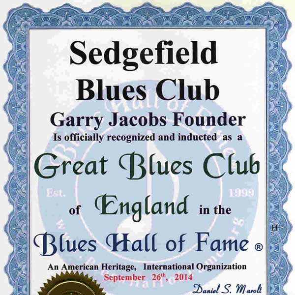 Sedgefield Rock and Blues club American Heritage Blues Hall of Fame