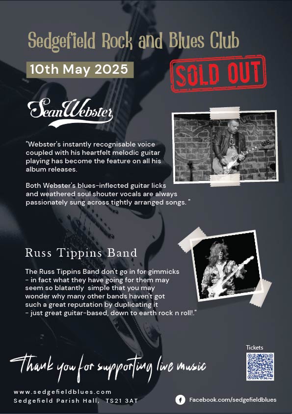 Buy tickets for Sean Webster Band at Sedgefield Rock and Blues club